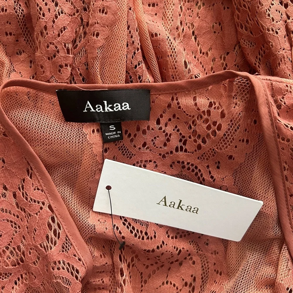 NEW! Aakaa Terracotta Lace Maxi Dress. Stunning lace design. Size Small. - Picture 11 of 11